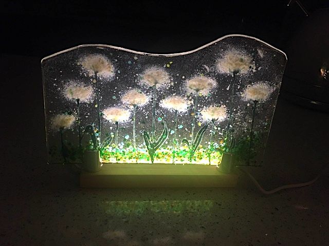 Illuminated Flowers fused glass